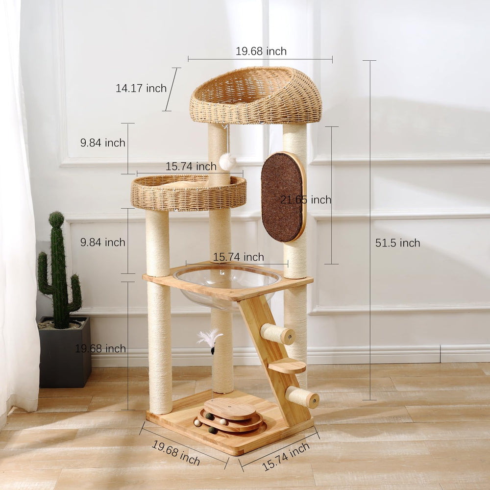 MSNWCAAAT cat tree sisal posts encourage natural scratching and furniture protection.
