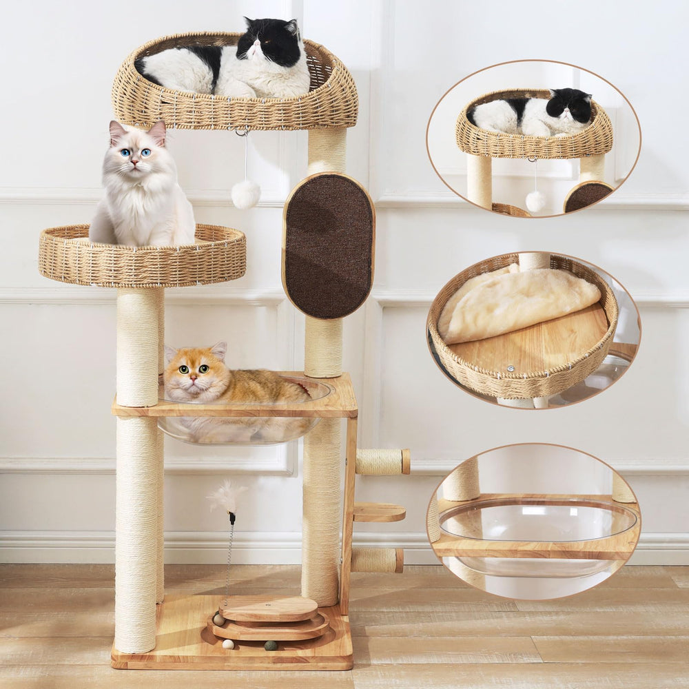 MSNWCAAAT solid wood cat tree base provides sturdy multi-cat support.