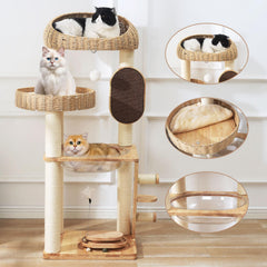 MSNWCAAAT solid wood cat tree base provides sturdy multi-cat support.