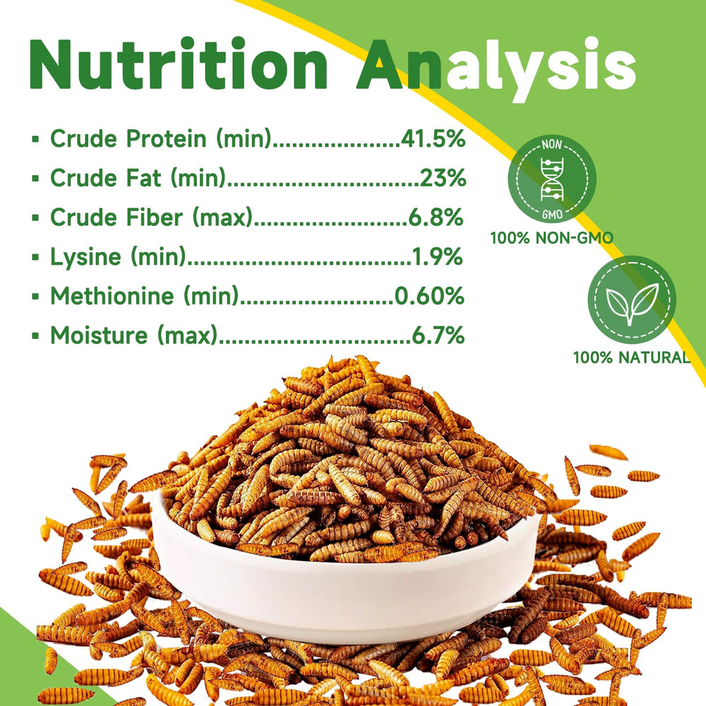 MTART larvae calcium-rich content aids stronger eggshells for layers.