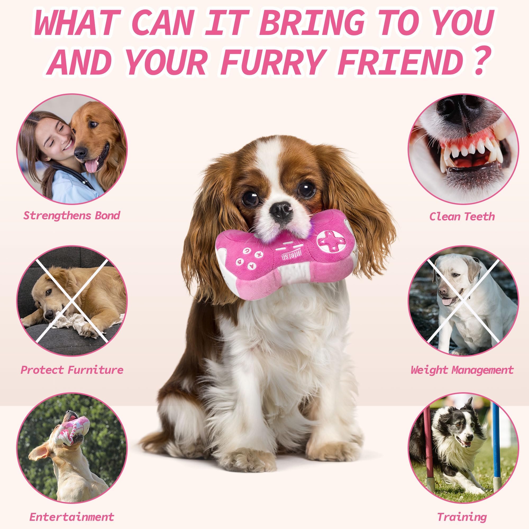 MTERSN durable plush dog toy for lasting fetch and chew