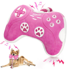 MTERSN pink game controller dog toy with engaging design for interactive play and teething relief.