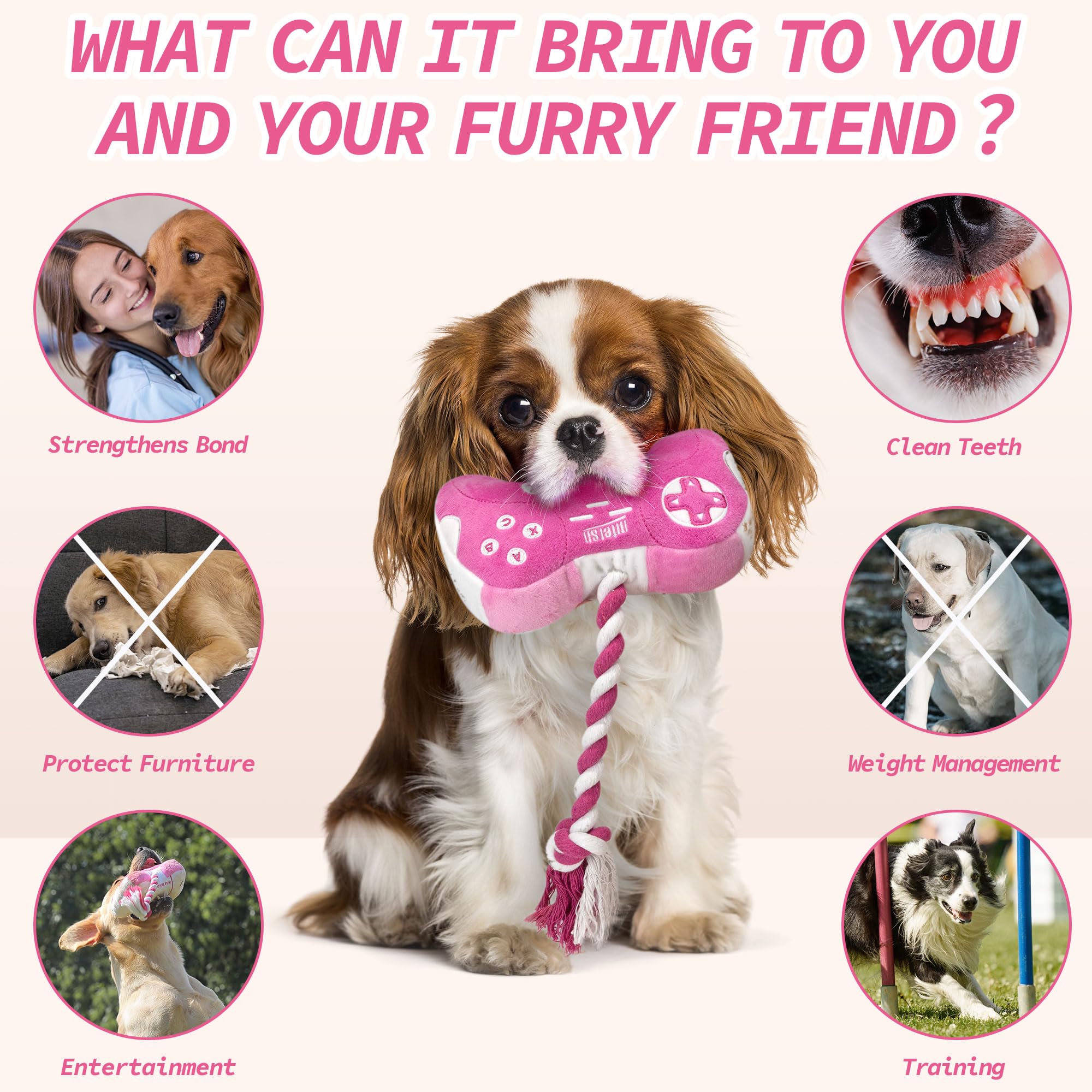 MTERSN pink plush toy makes a thoughtful gift for dog lovers and puppies.
