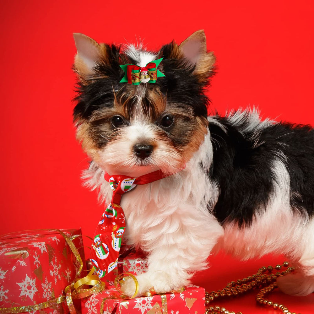MTLEE rubber-band bows stay secure without pulling fur.