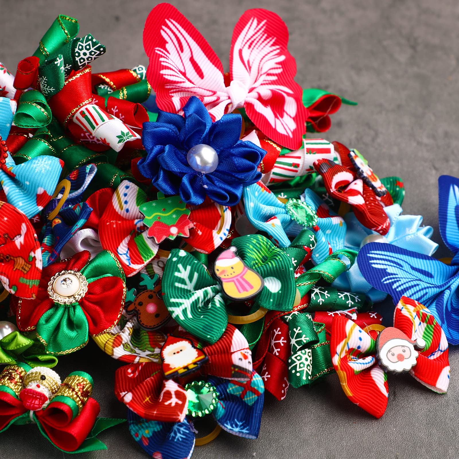 MTLEE snowman Santa snowflake motif bows for festive outings.