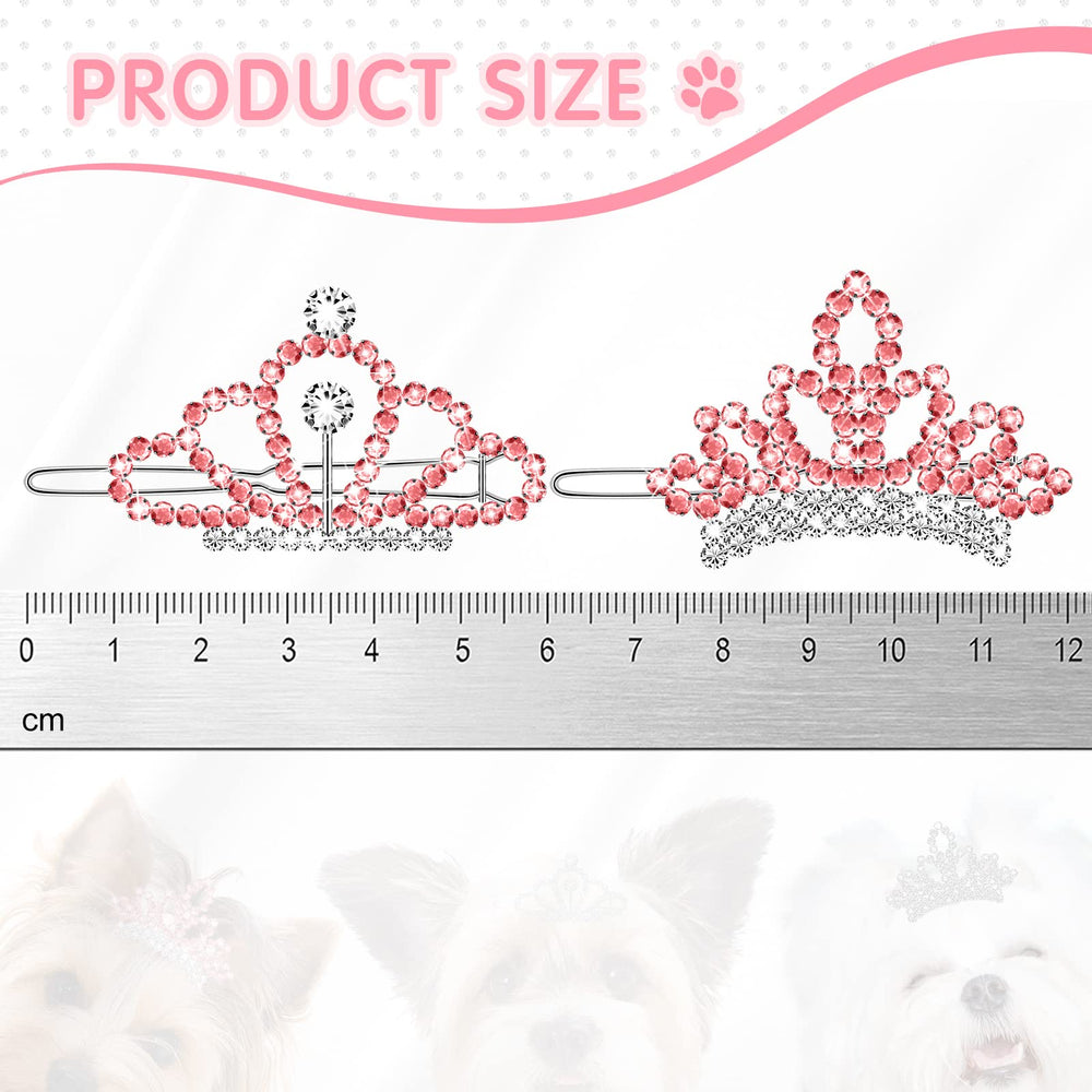 MTLEE crystal rhinestone dog tiara dome clip adds princess charm