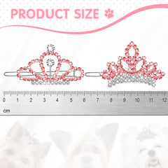 MTLEE crystal rhinestone dog tiara dome clip adds princess charm