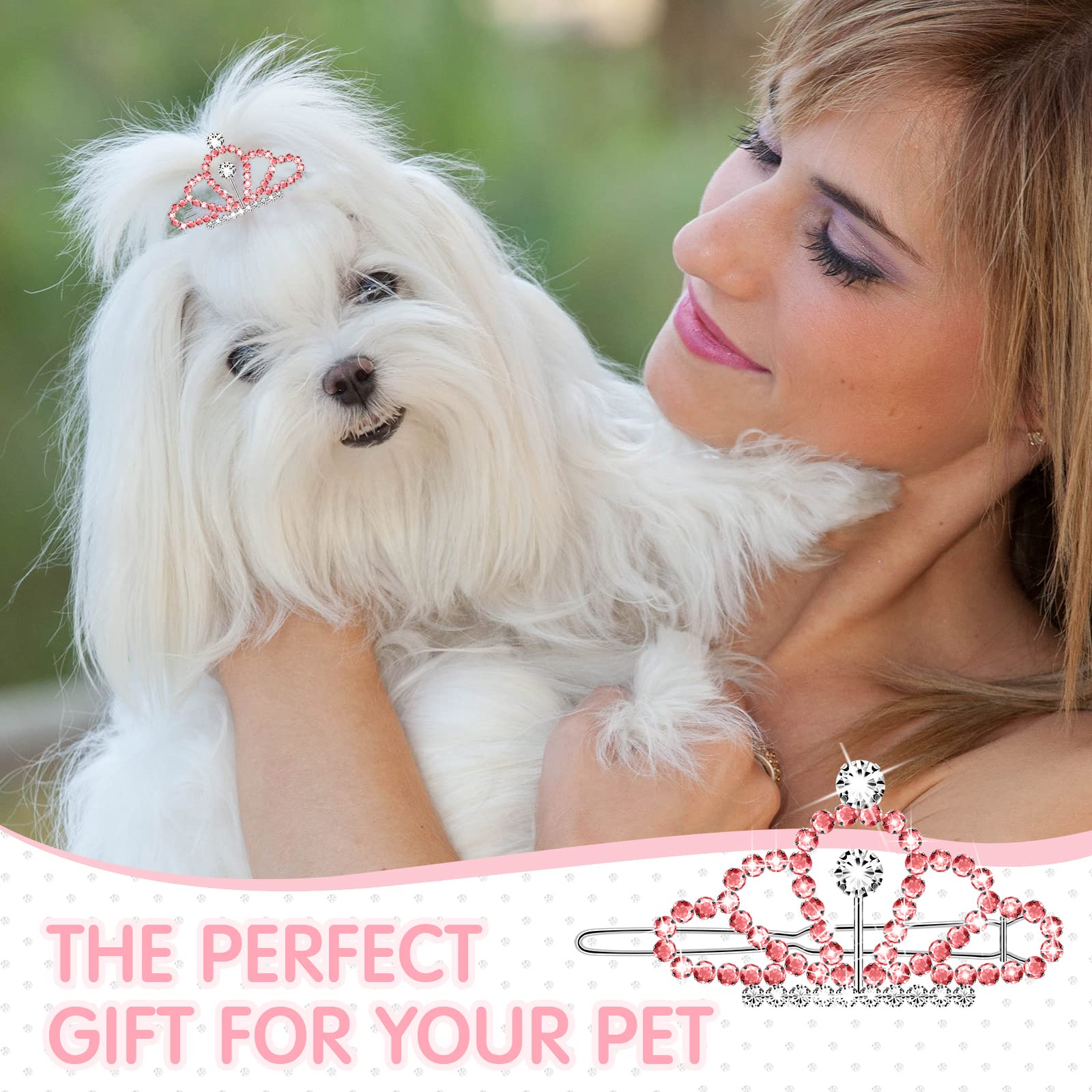 MTLEE pet grooming tiara clip adds eye-catching charm during photos