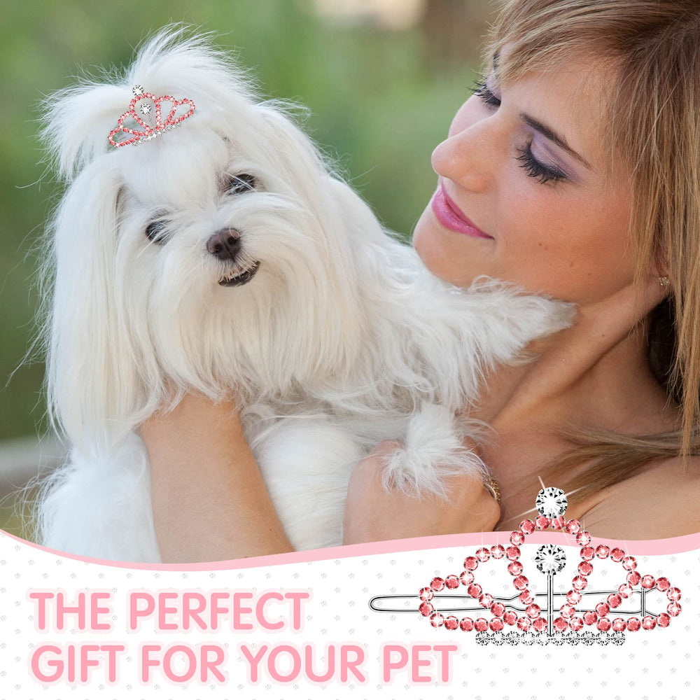 MTLEE pet grooming tiara clip adds eye-catching charm during photos
