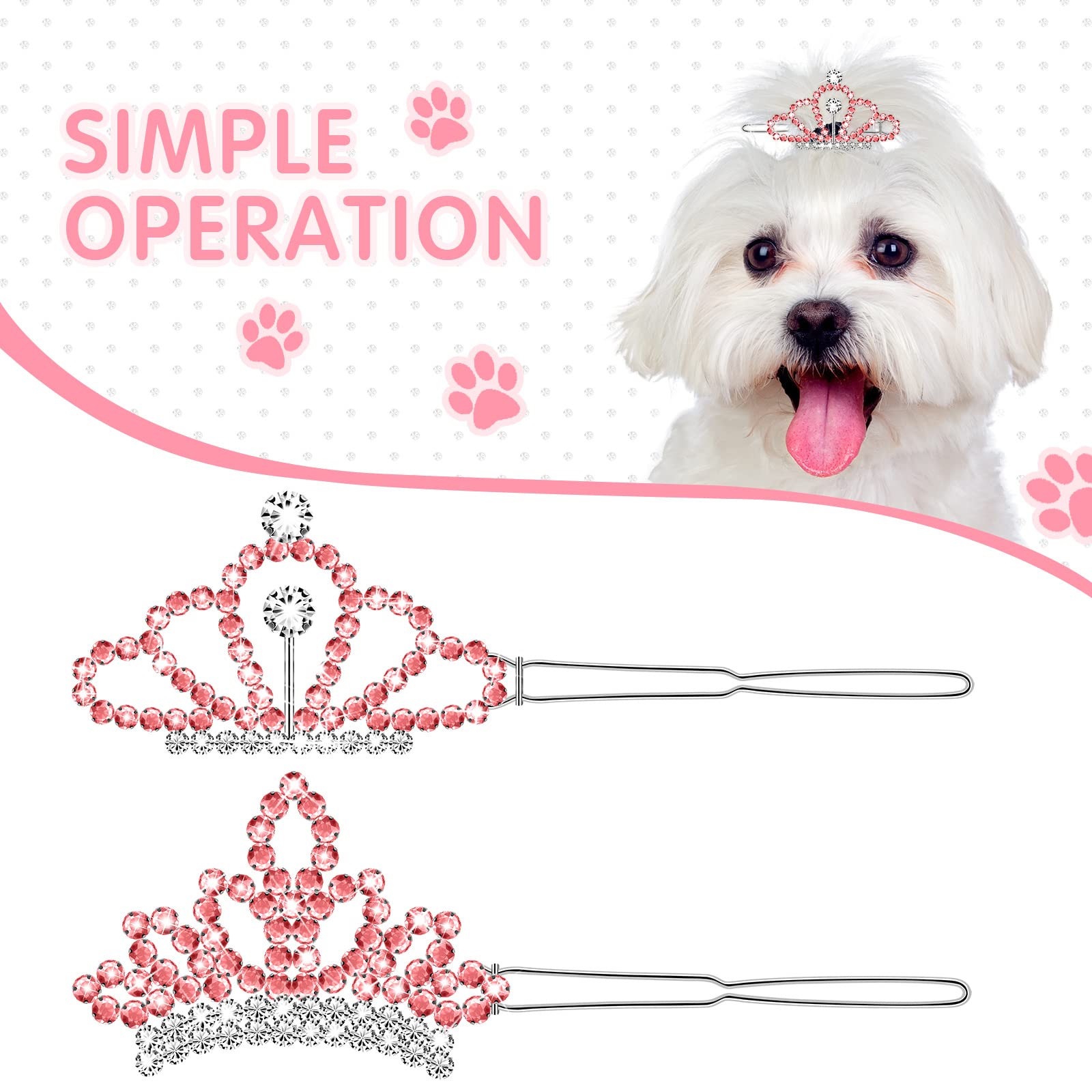 MTLEE pink tiara clips for girls offer secure daily wear