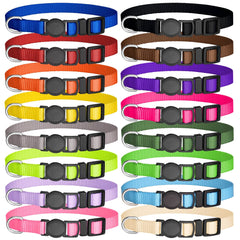 Mtliepte 16pc puppy collars pack shows bright colors for easy litter identification.