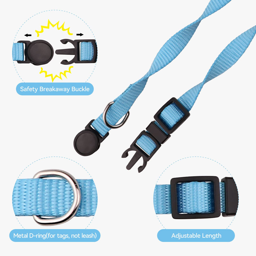 Mtliepte adjustable puppy collar fits neck 9-12 inches with secure ID tag attachment.