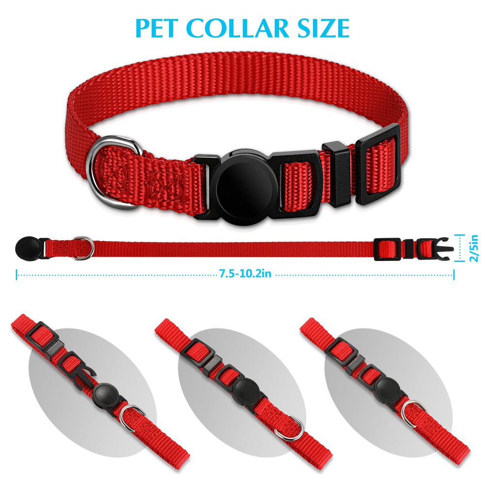 Mtliepte metal D-ring on puppy ID collar for ID tags and leashes