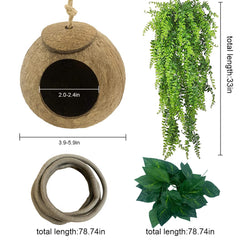 MUYG Crested Gecko Coconut Hut – durable coconut shell shelter for small reptiles