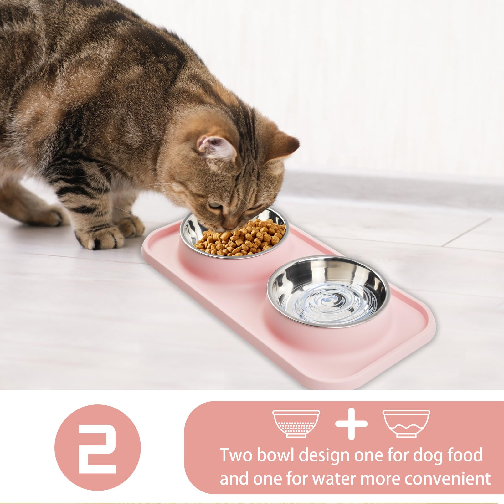 MUYG pink color option complements home décor and keeps feeding area tidy
