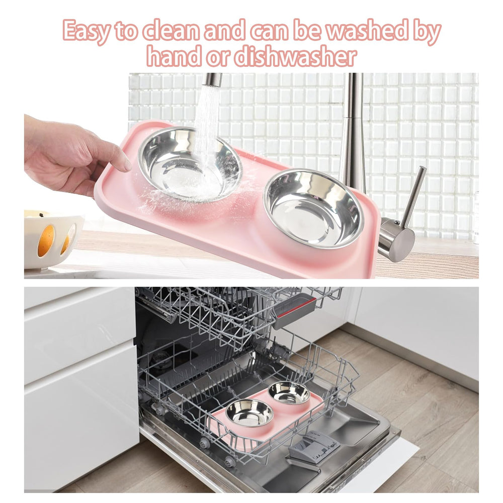 MUYG three-in-one design two bowls for food and water in one set