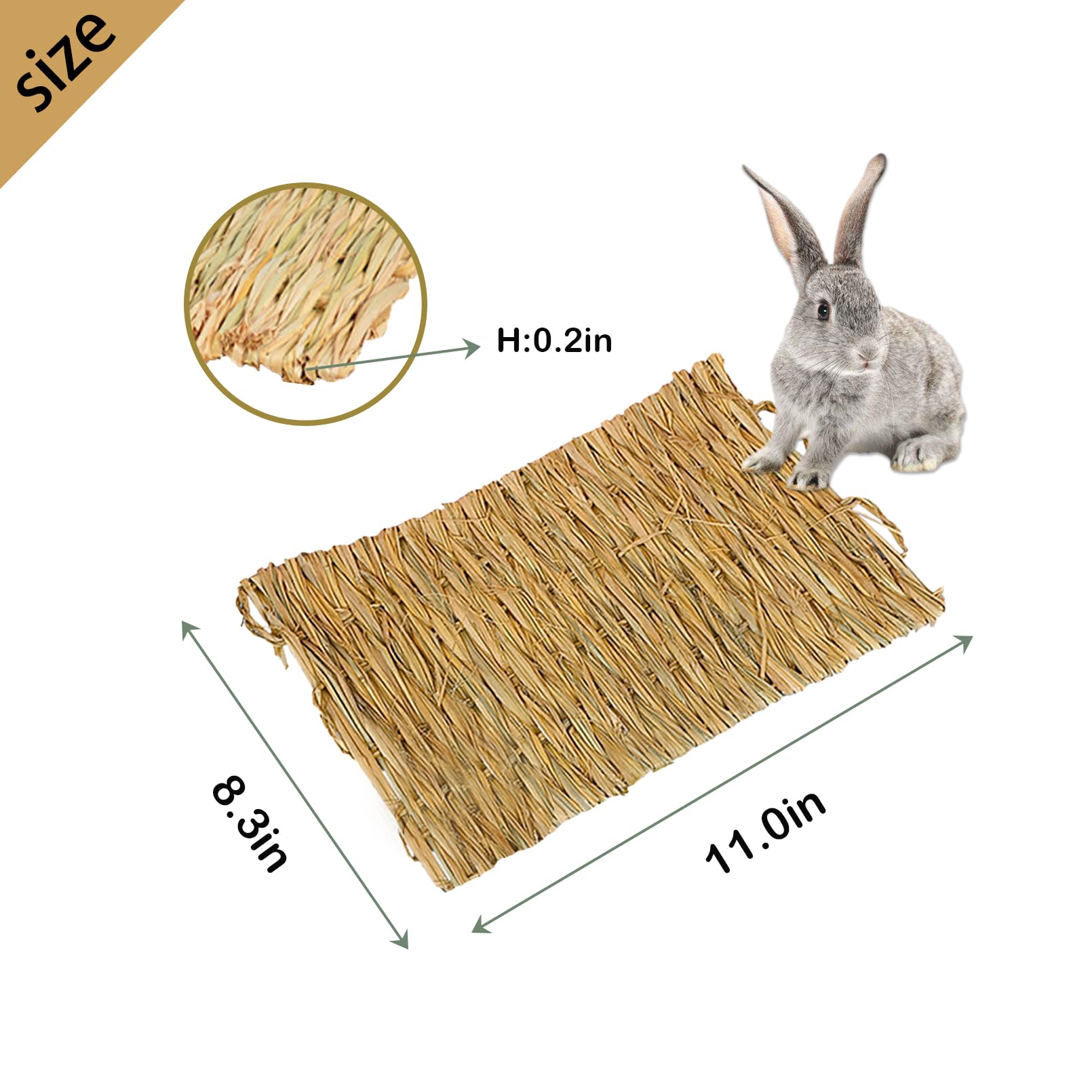 MUYG Grass Mat in cage setup highlighting six-pack packaging for small pets.