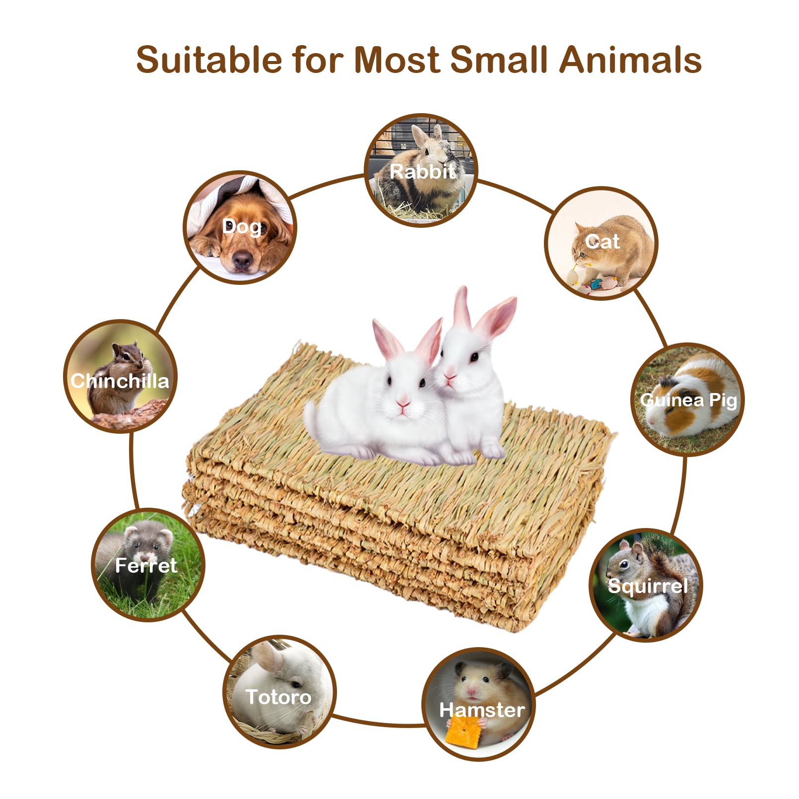 MUYG Rabbit Grass Mat size 11.0x8.3x0.2 inches offering compact bedding.
