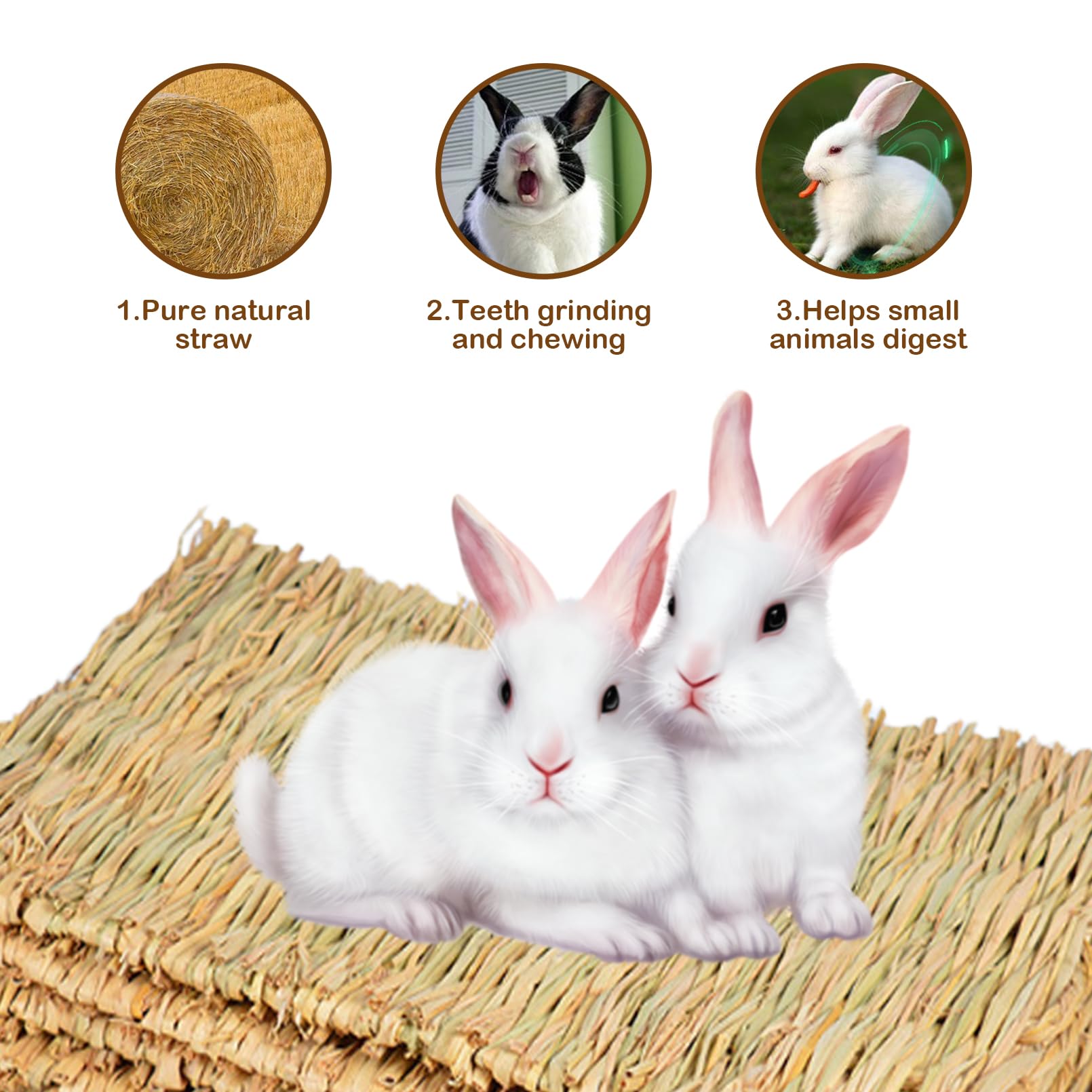 MUYG Rabbit Grass Mat chew-friendly texture promotes teeth grinding safely.