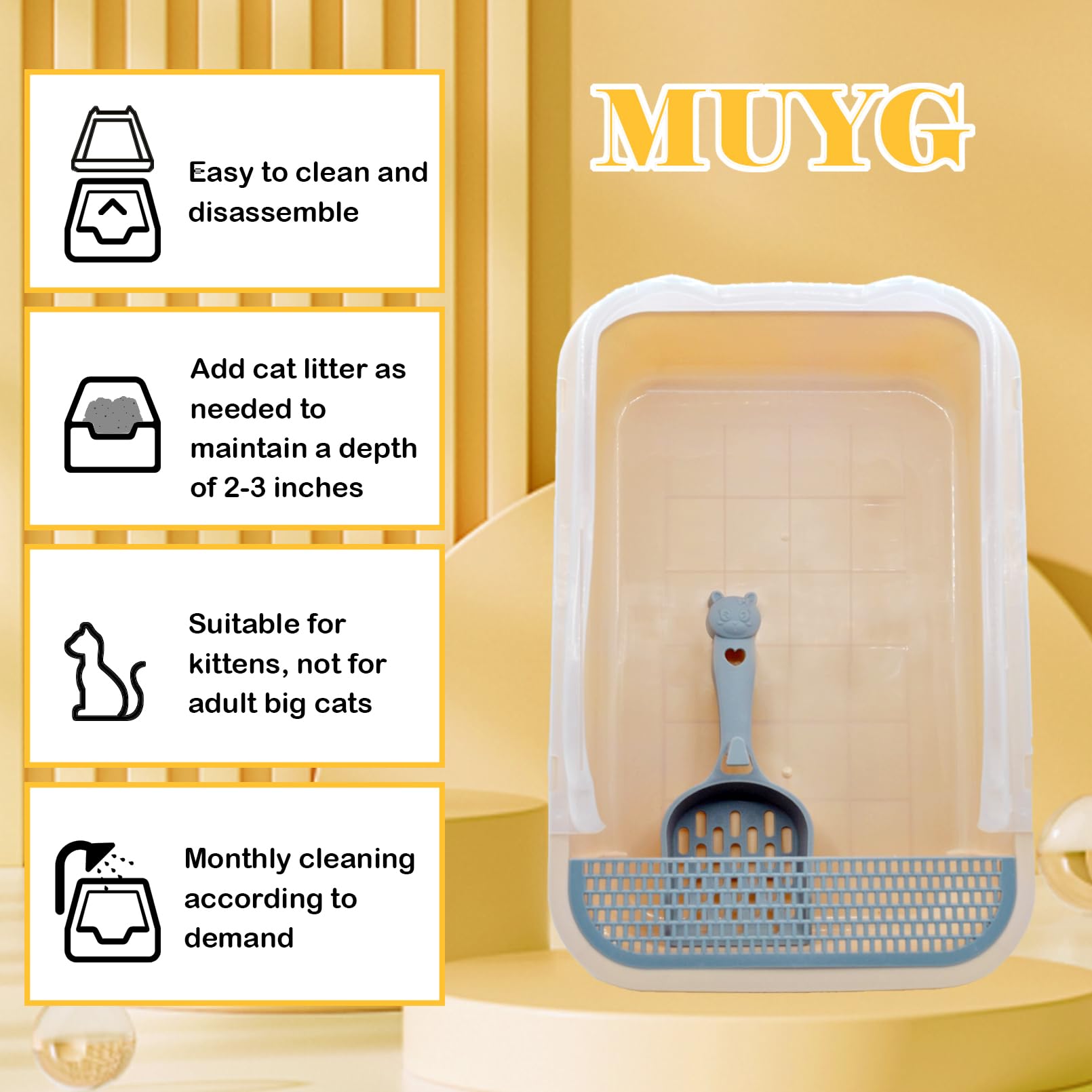 MUYG multifunctional litter box suitable for storage or bath use