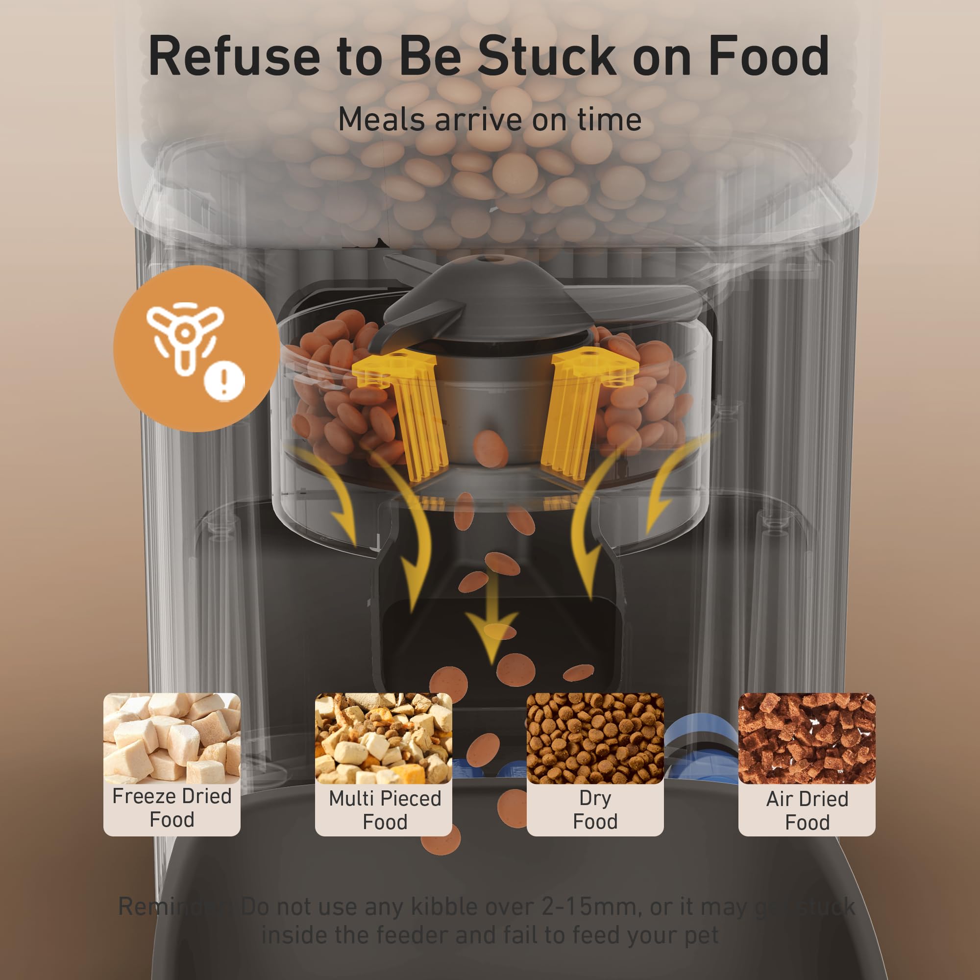 MUBBI semi-opaque lid allows quick check of food levels
