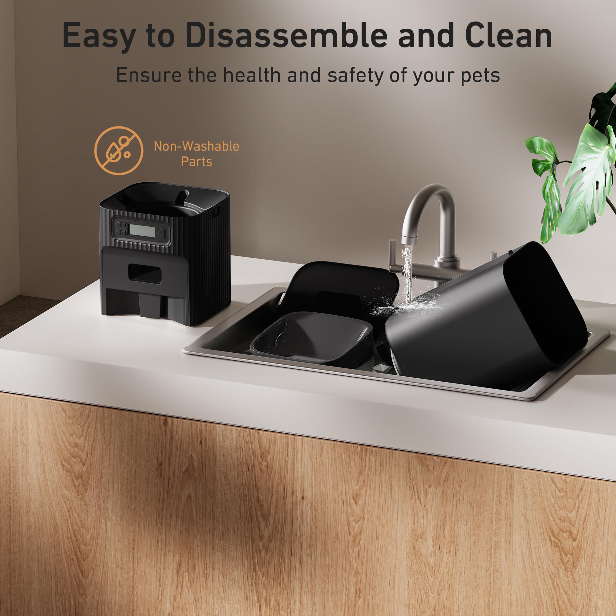 MUBBI triple-lock lid and hopper keep pets from sneaking meals