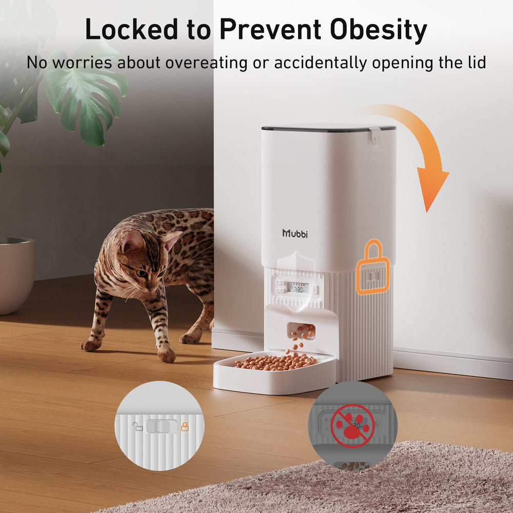 MUBBI semi-opaque lid lets you check food levels at a glance