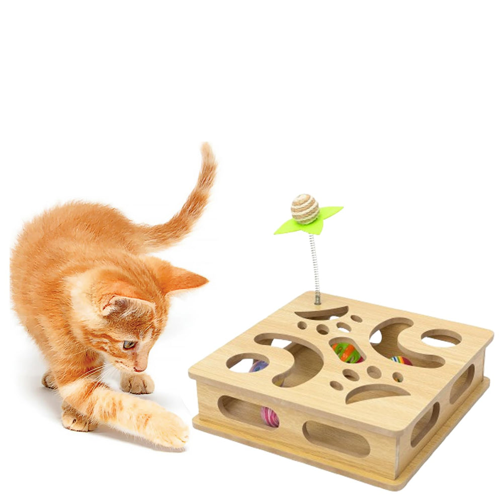 MUCAOL rustic design complements home decor while entertaining cats