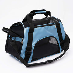 MuchL pet carrier blue interior with ventilation-mesh emphasizes airflow for small pets.