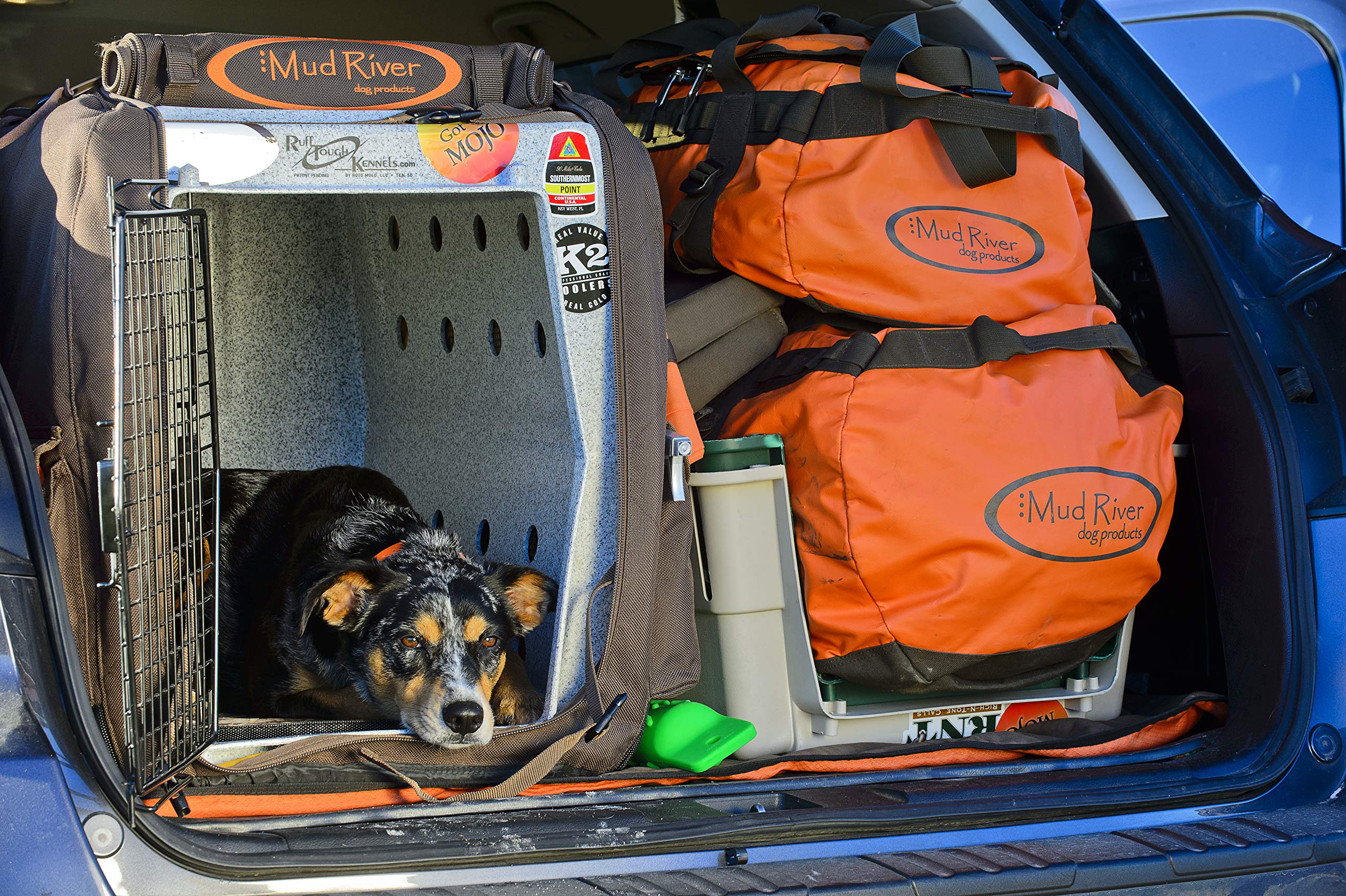 Mud River Crate Cushion bottom non-slip view demonstrates secure placement for steadier crate naps.