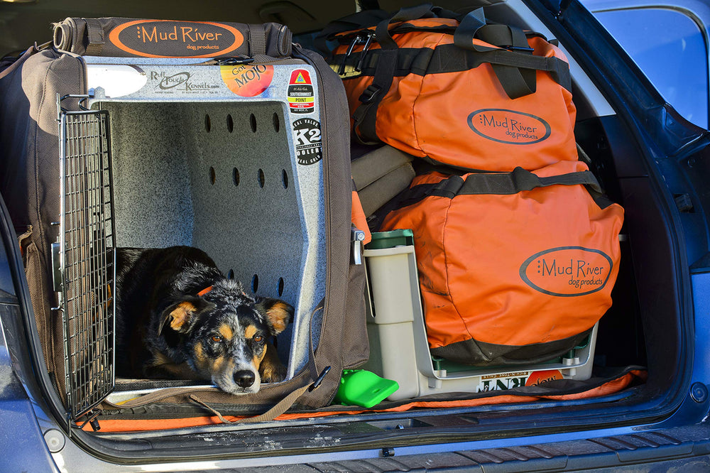 Mud River Crate Cushion bottom non-slip view demonstrates secure placement for steadier crate naps.