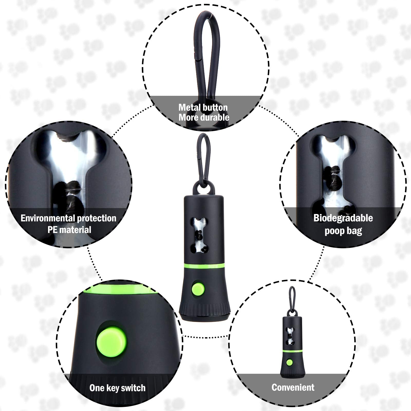 Mudder compact lightweight dispenser fits on backpacks or collars
