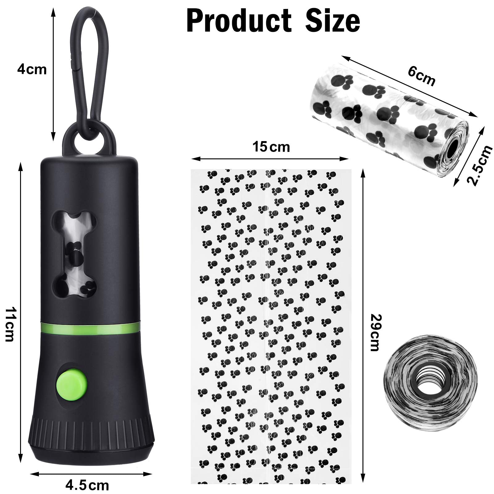 Mudder poop bag dispenser attached to leash for convenient waste pickup
