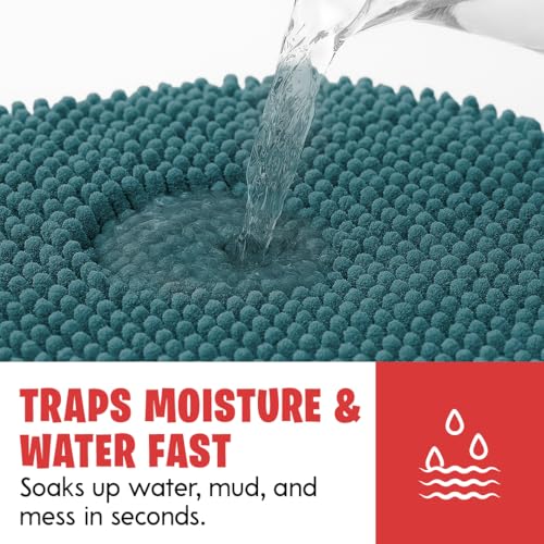 MUDGUARD MAT Atlantic Blue 24x36 door mat covers wide doorway area.