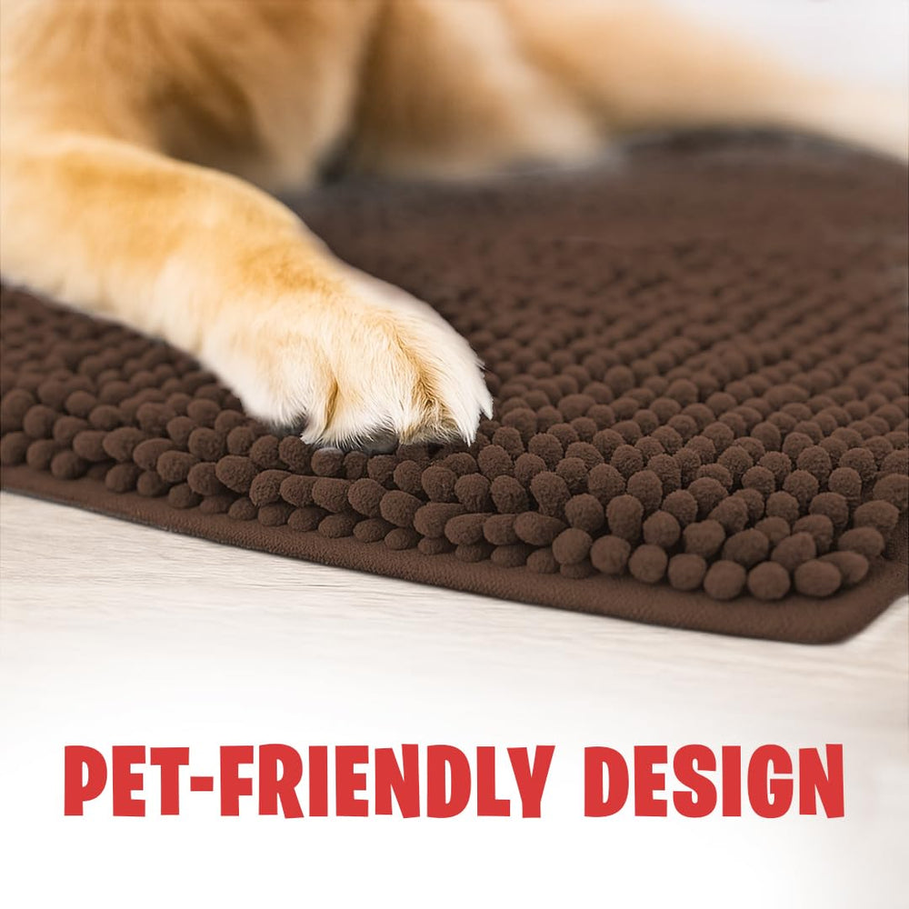 MudGuard Mat chocolate color close-up reveals durable, pet-friendly design