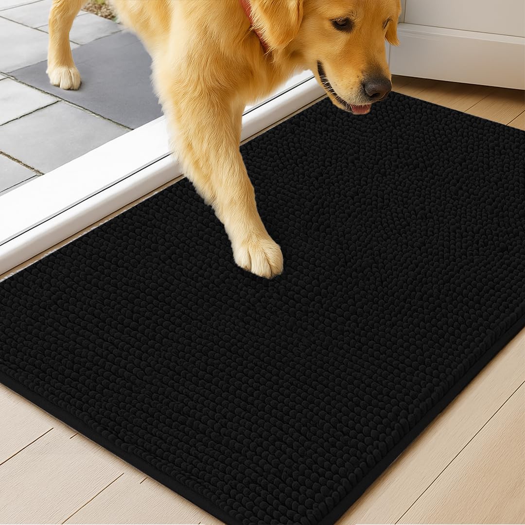 MUDGUARD MAT absorbs mud from paws at the door for cleaner entryways.