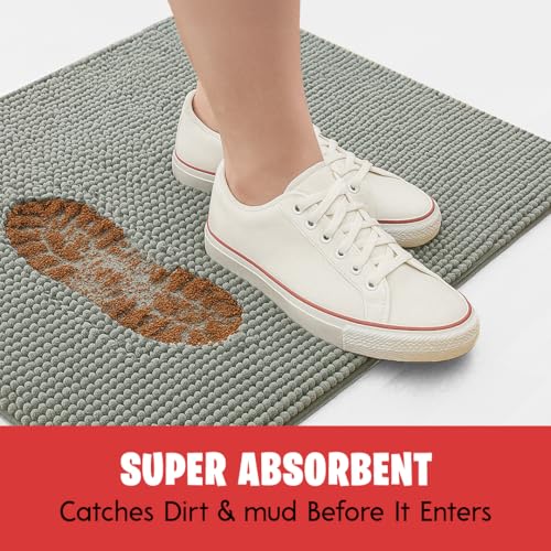 MudGuard Mat dog-paws-mud-trap captures dirt from muddy paws indoors.