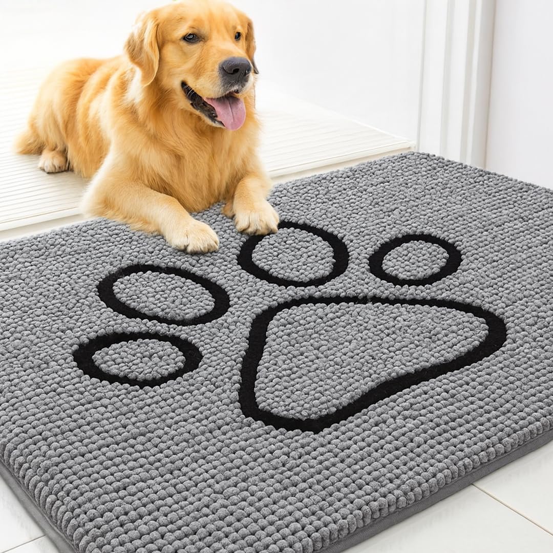 MUDGUARD MAT paw design traps dirt at the doorway for clean entryways.