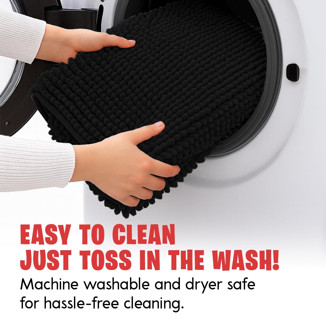 MUDGUARD MAT captures paw mud and water for tidy floors.