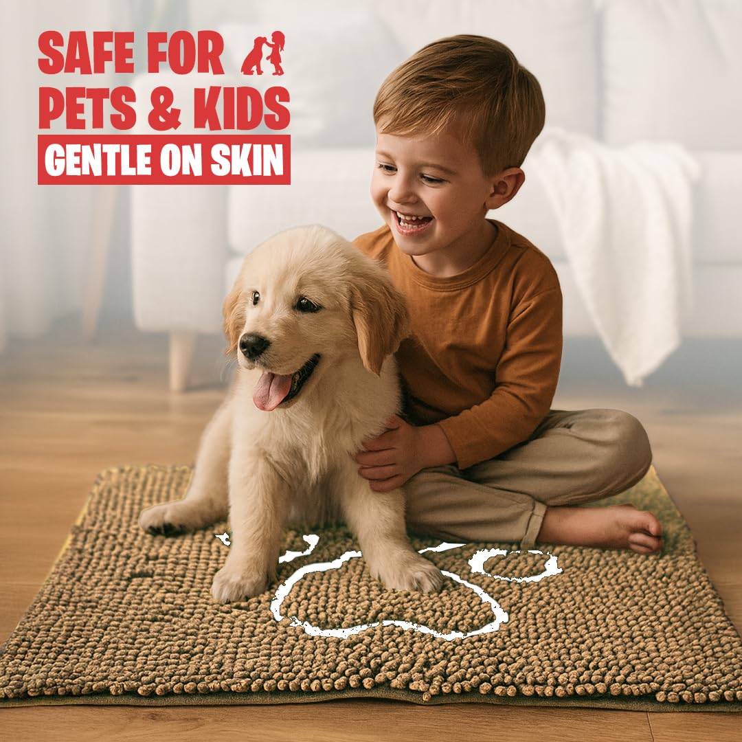 MUDGUARD MAT paw-print design fits entryways while delivering reliable absorbency.