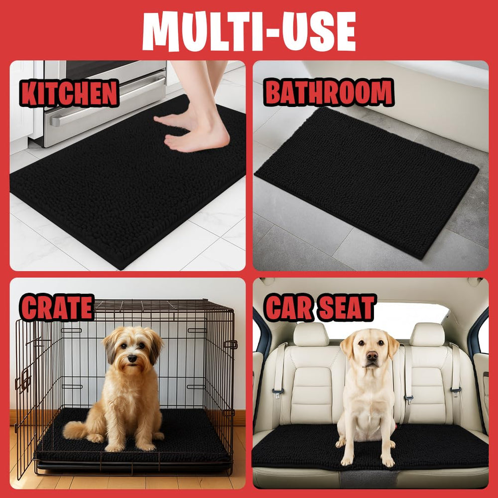 MUDGUARD MAT quick-dry chenille dries between uses for readiness.