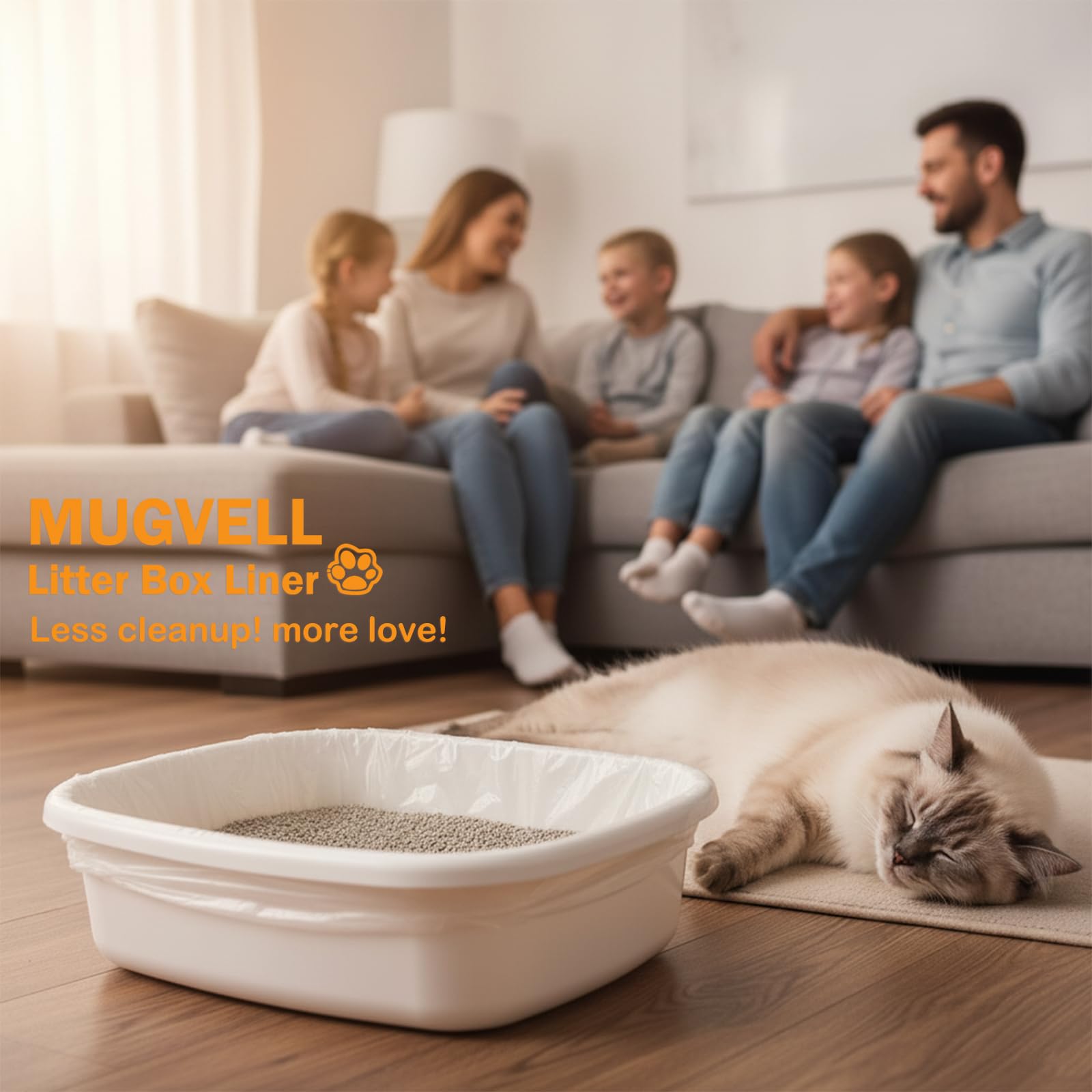 MUGVELL 60-count pack liner highlights long-lasting value and storage versatility.