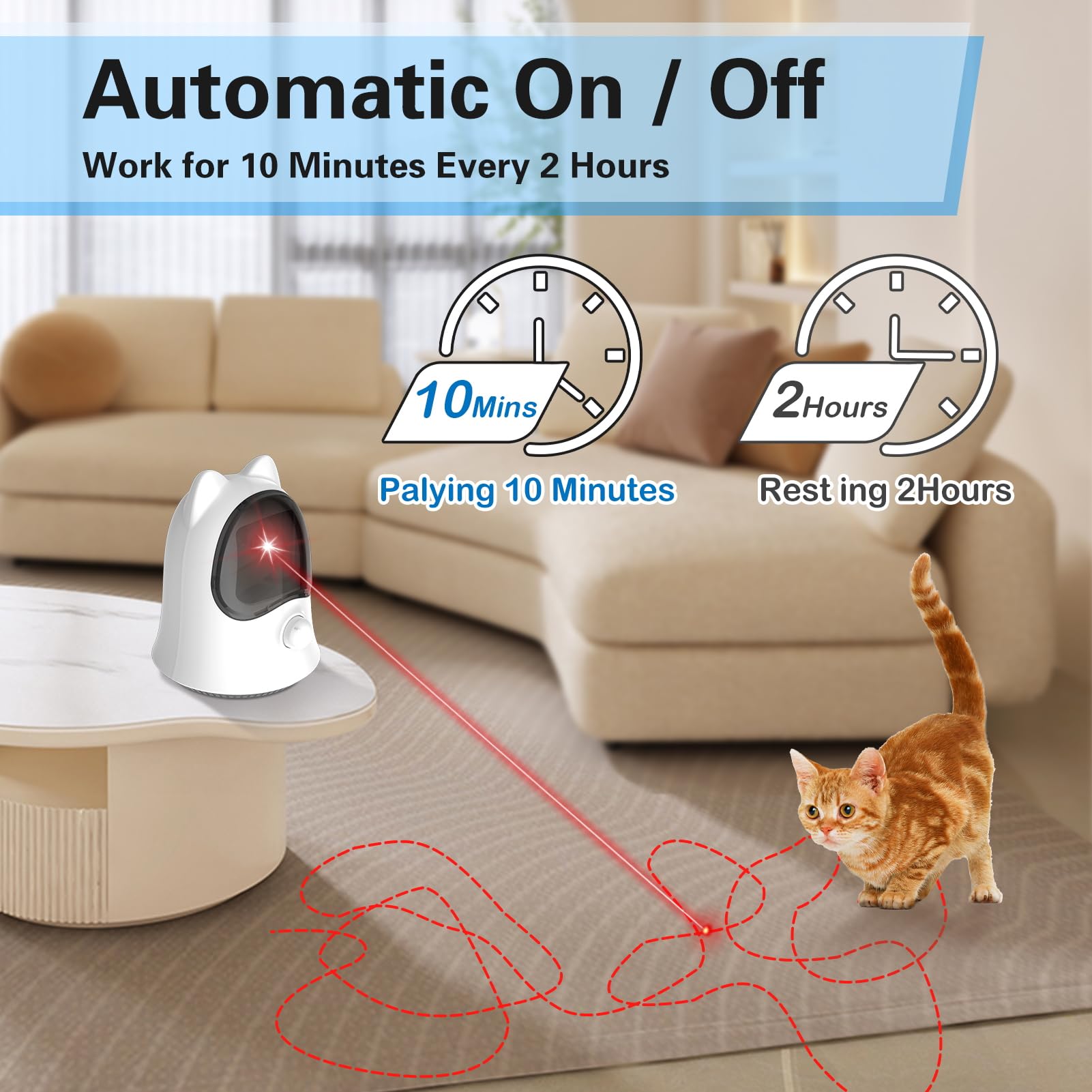 Muhhiba cat laser toy automatic off conserves battery during busy days