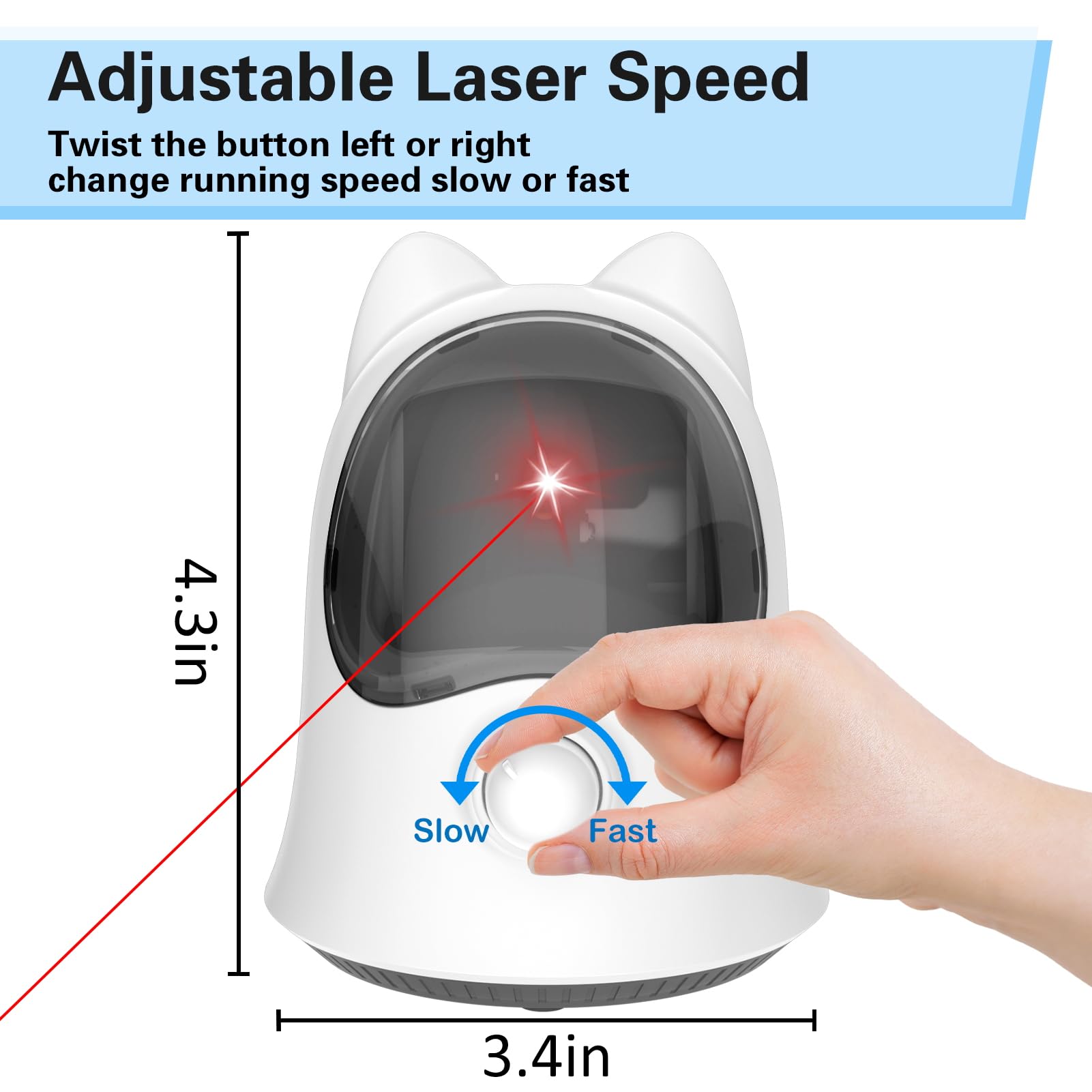 Muhhiba cat laser toy rechargeable battery with USB charging for long play sessions