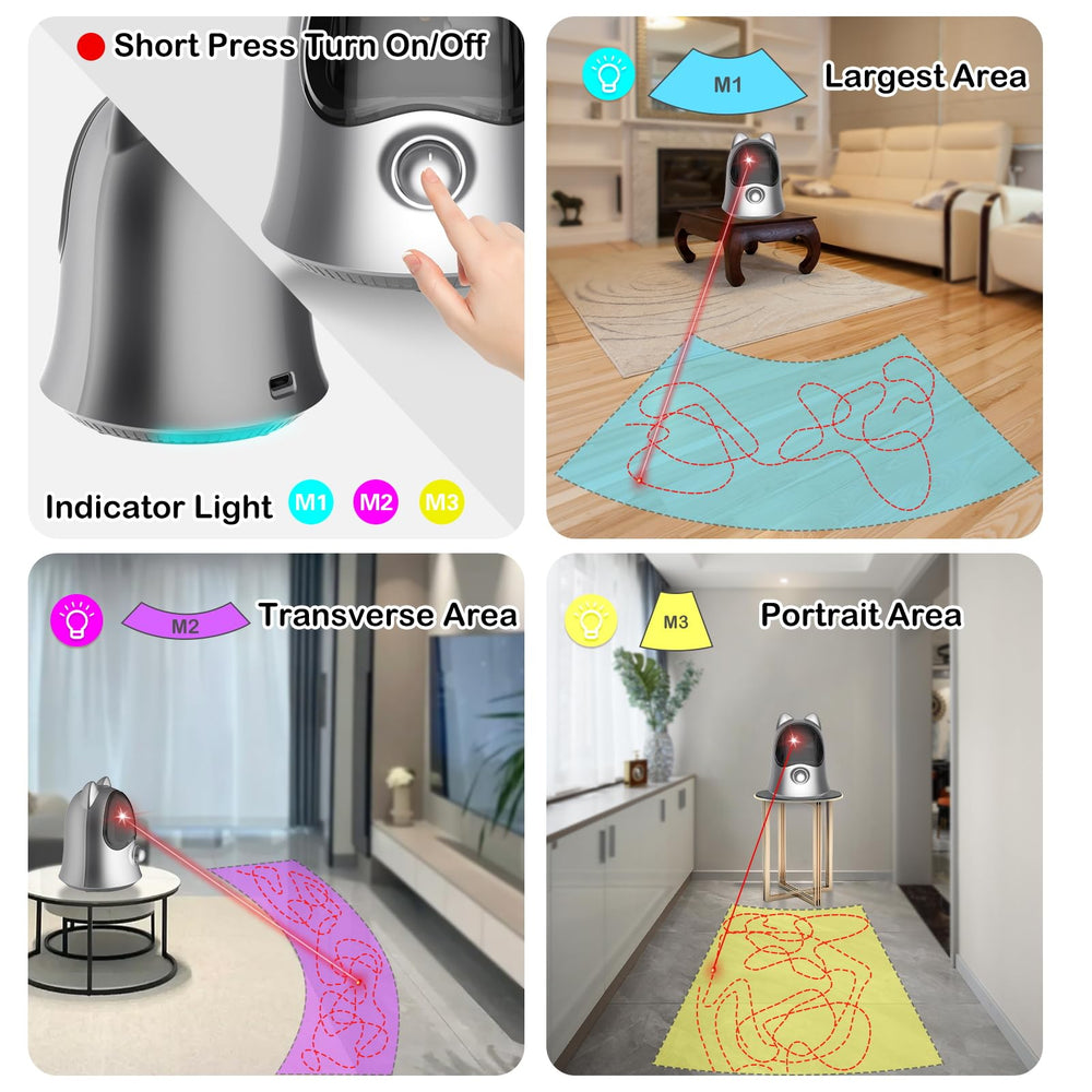 Muhhiba cat laser toy speed control lets you match energy levels during play.