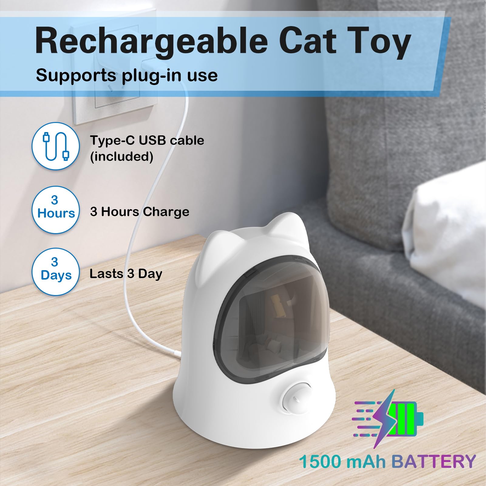 Muhhiba cat laser toy 1-year warranty provides peace of mind