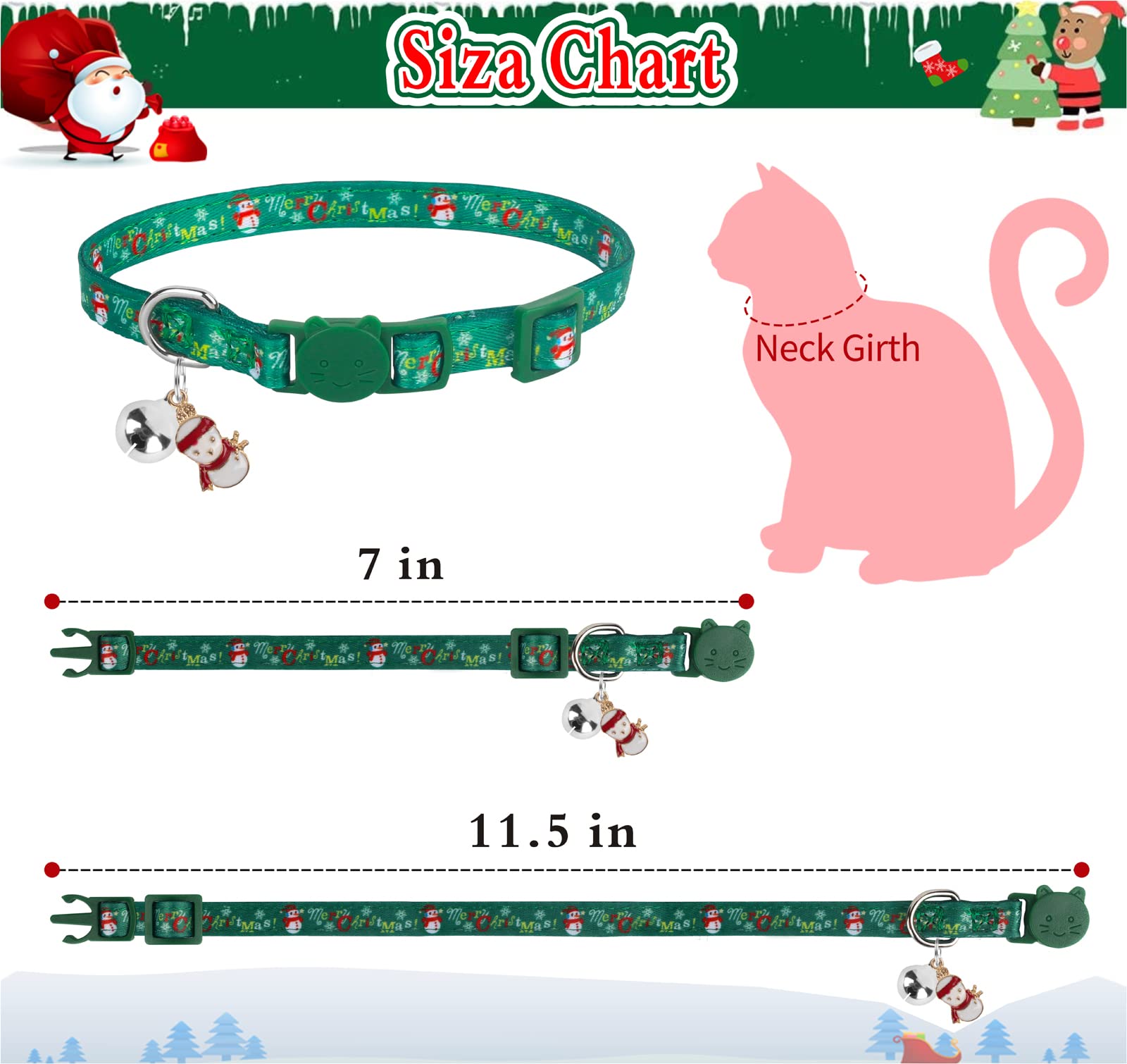 muiyrtuy Christmas snowman cat collar pendant adds playful holiday charm.