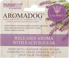 Multipet Aromadog scent-release toy highlights aroma release for soothing sessions.