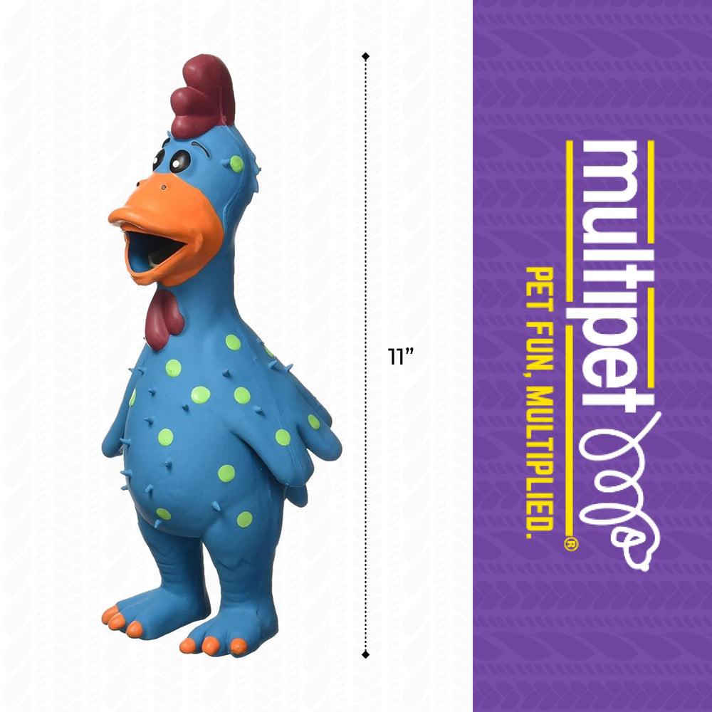 Multipet Globkens chicken designed for gentle chewers during fetch and nudge play.