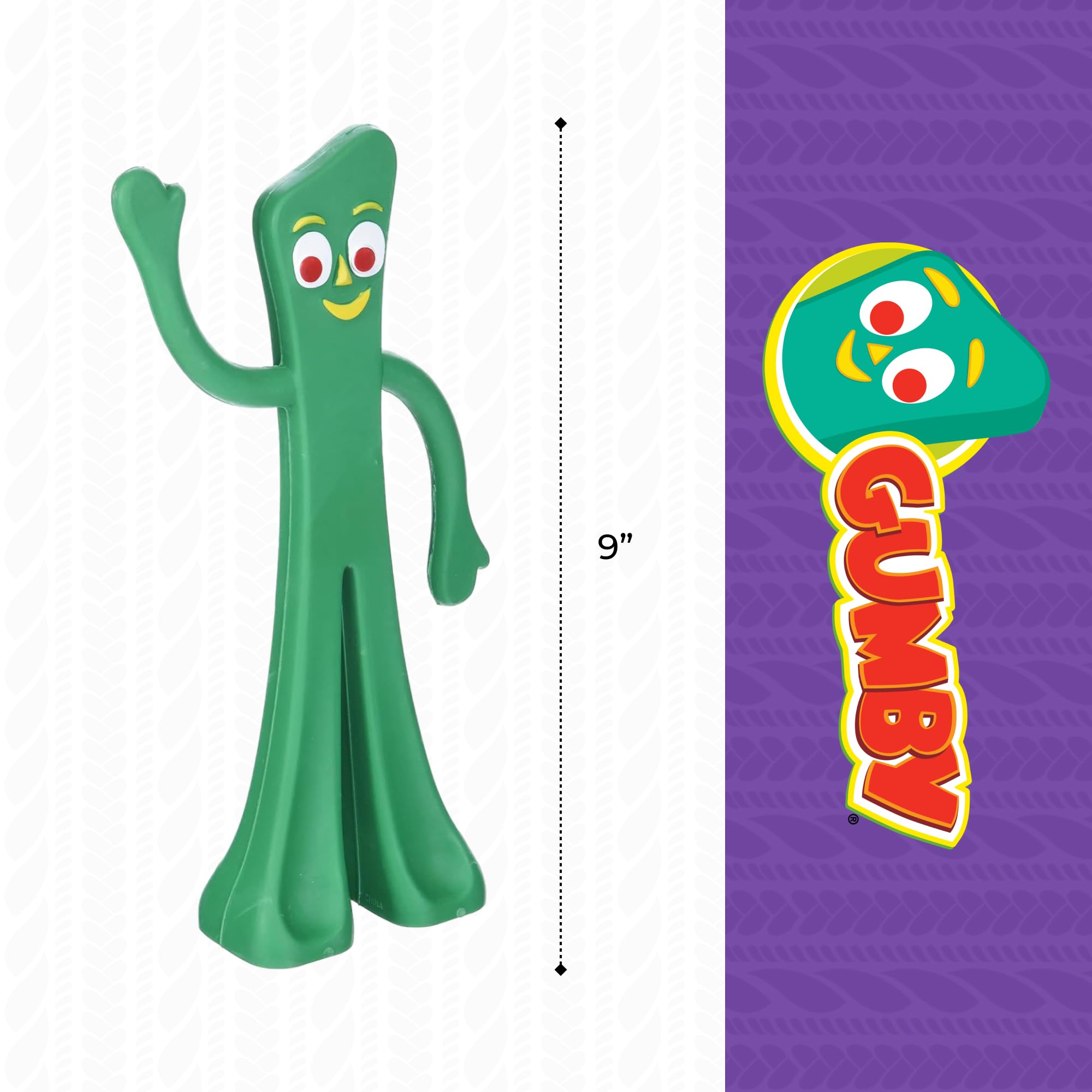 Multipet Gumby toy in chew-view highlights chew-friendly design and resilience.